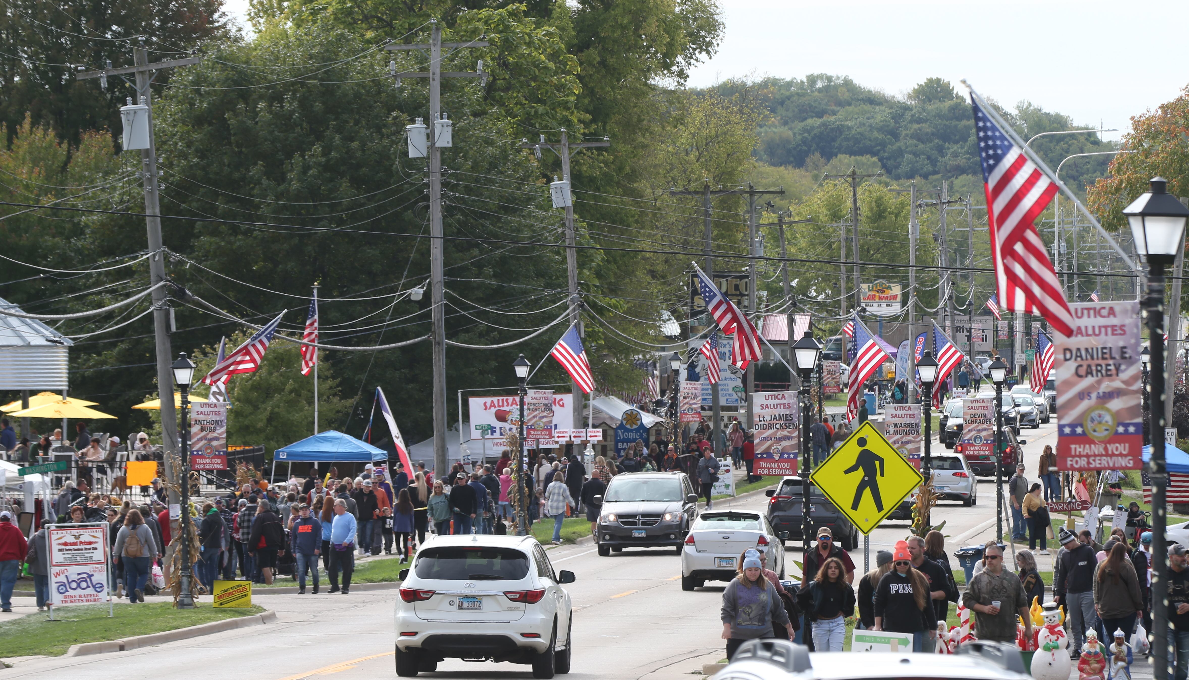 Traffic flows south on Illinois Route 71 during the 53rd annual Burgoo on Sunday, Oct. 8, 2023 downtown Utica.